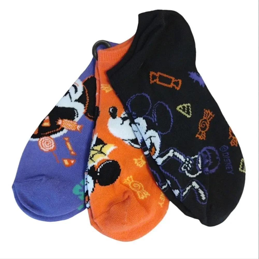 Disney‎ Mickey Minnie Mouse Halloween Themed No Show Socks NWT